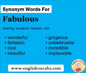 synonym for fabulous|fabulous meaning synonym.